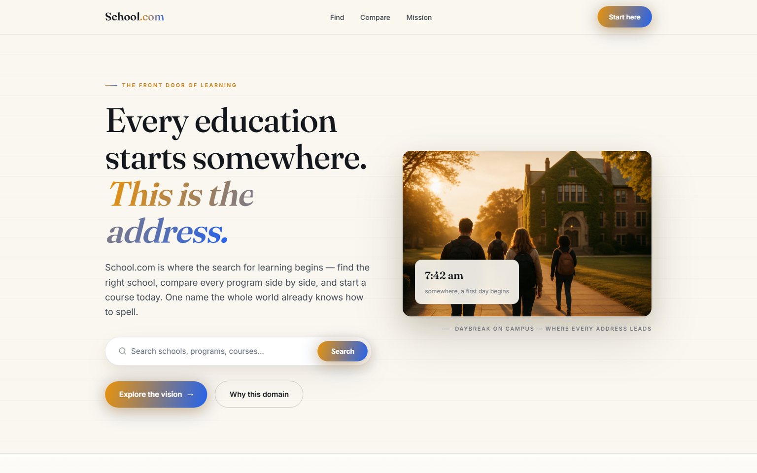 School.com concept — Daybreak Campus design system